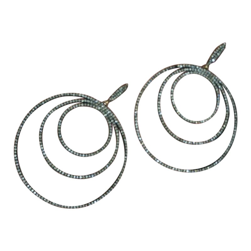 Ohrring mit Pave-Diamant-Ohrring 925 Silber-Silber-Diamant in 14k Gold