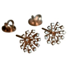 Statement-Ohrstecker mit natürlichen Diamanten mit Sternschliff aus 14k Gold