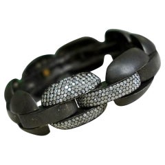 Pulsera de tenis con pavé de diamantes Oro 14k y Plata 925