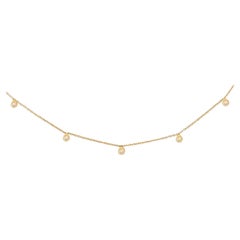 14K Yellow Gold Floating Diamond Necklace