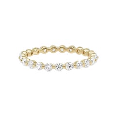 Gold Diamant-Ehering Eternity in 14K Ring, runder, echter, echter Diamant