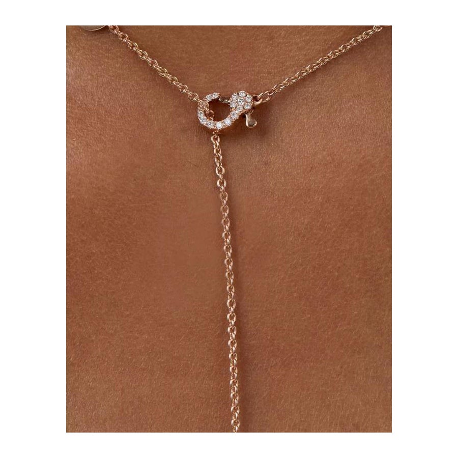 14k Solid Gold Beads Lariat Necklace For Sale
