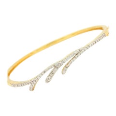 Bracelet artisanal en or massif 14 carats avec diamants naturels