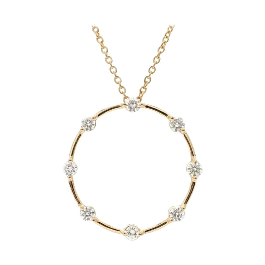 Diamond Wheel Pendant Necklace in 14K Solid Gold