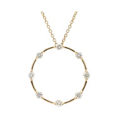 Diamond Wheel Pendant Necklace in 14K Solid Gold
