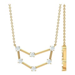 Capricorn Zodiac Pendant Necklace in 14k Solid Gold