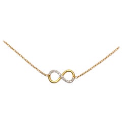 14K Yellow Gold Infinity Natural Diamond Wedding Necklace