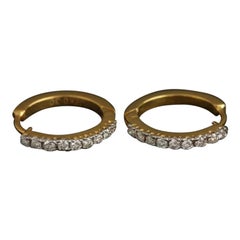Genuine Certified Diamond Hoop Earring in 14K Yellow Gold