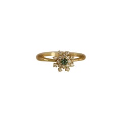 Diamond Cluster Snowflake Ring Tsavorite