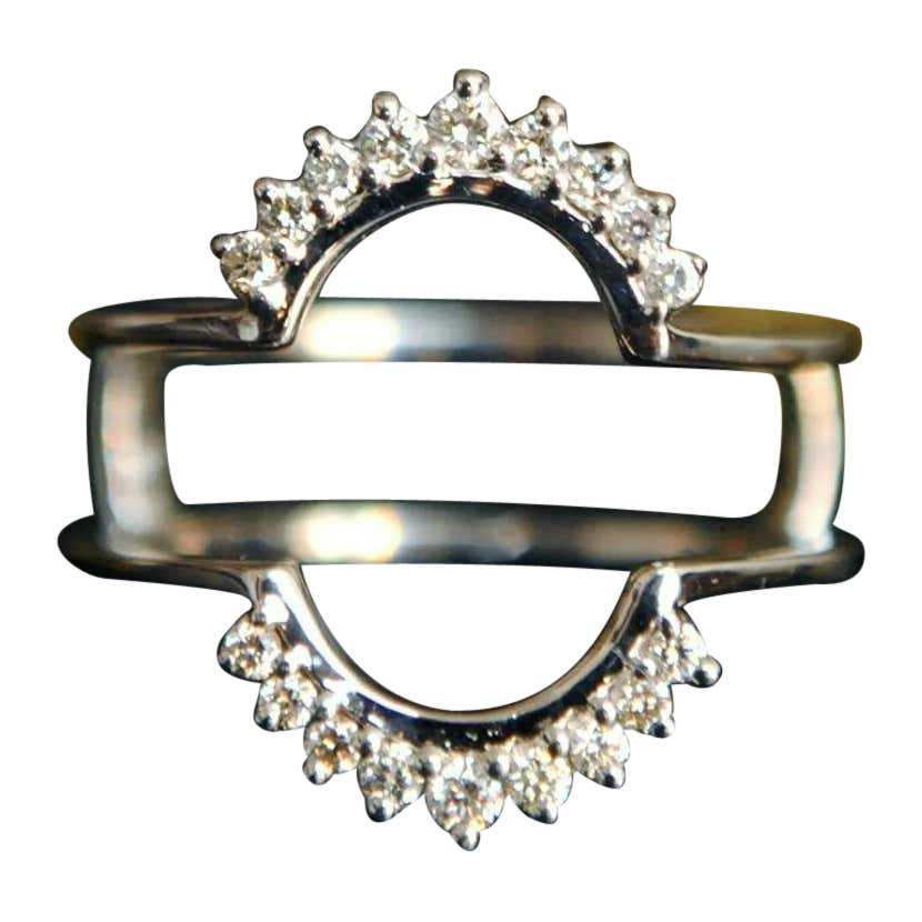 14k Gold Hexagon Guard Engagement Ring Enhancer For Sale at 1stDibs
