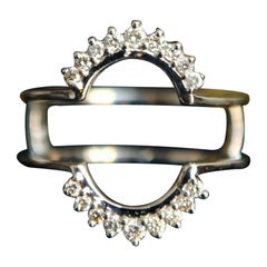 Oval Guard Diamond 14k Gold Halo Ring Enhancer