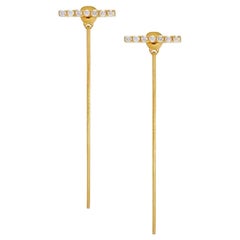 Diamond Line Ear Jacket Earring in 14K Yellow Gold