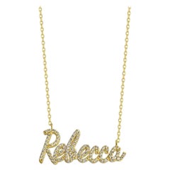 Dainty Gold Personalized Name Necklace in 14K Solid Gold 14"