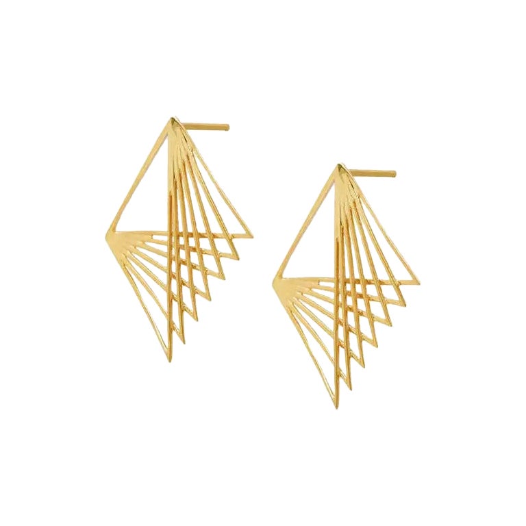 14K Solid Gold Cascade Earrings Gold Designer Jewelry