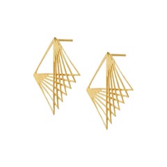 Used 14K Solid Gold Cascade Earrings Gold Designer Jewelry