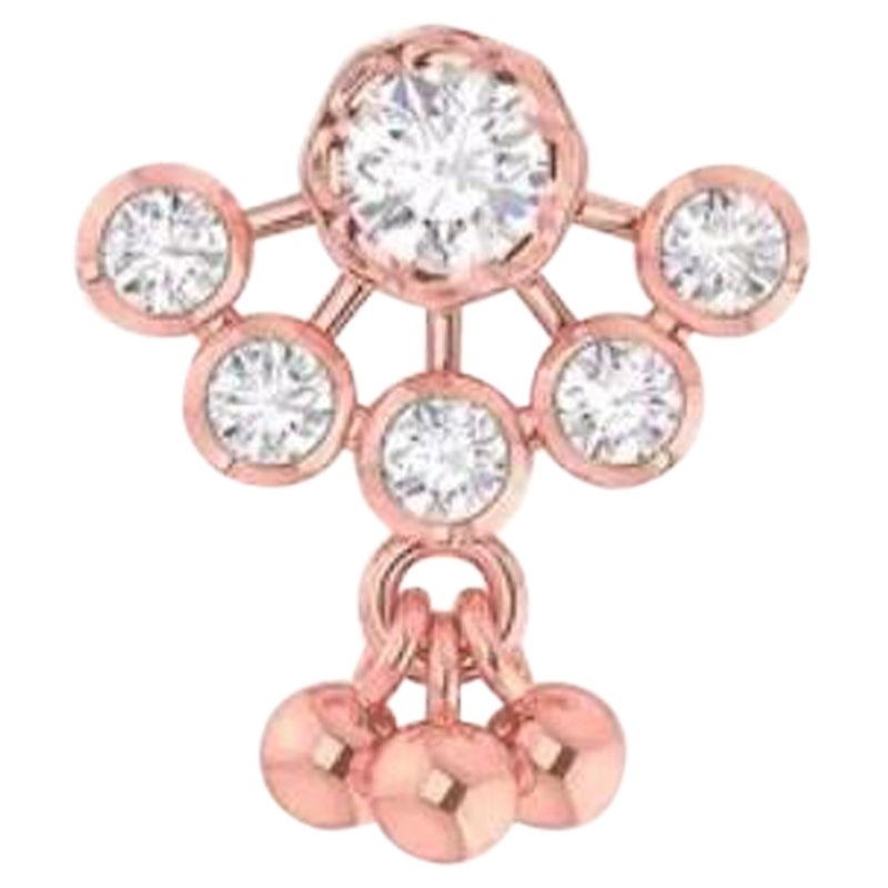 14K Solid Gold Diamond Droplets Nose Ring Stud Body Piercing For Sale