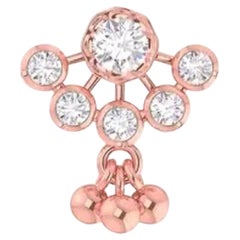 14K Solid Gold Diamond Droplets Nose Ring Stud Body Piercing