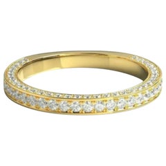 Alliance empilable en or jaune massif 14 carats avec diamants