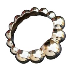 14K Yellow Gold Cocktail Ring Large Beaded