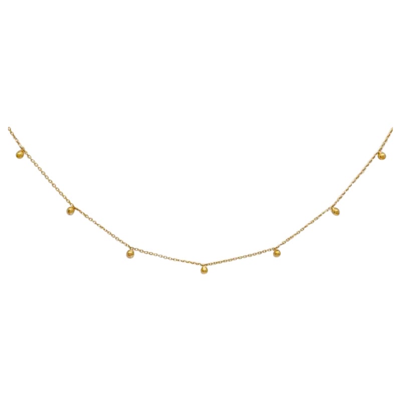 14K Massiv Gold Schwebende Kugel Halskette