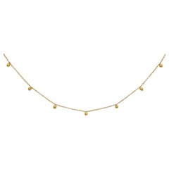 14K Massiv Gold Schwebende Kugel Halskette