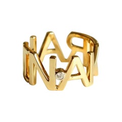 14k Solid Gold Eternity Diamond 8mm Broad Personalized Name Ring