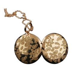 14K Gelbgold Medaillon Openablle Keepsake Medaillon
