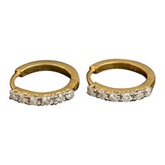 Echter Diamant 14K Gelbgold Ohrring Handgefertigt