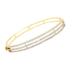 Pulsera de oro macizo de 14 quilates Pulsera de diseño con diamantes naturales