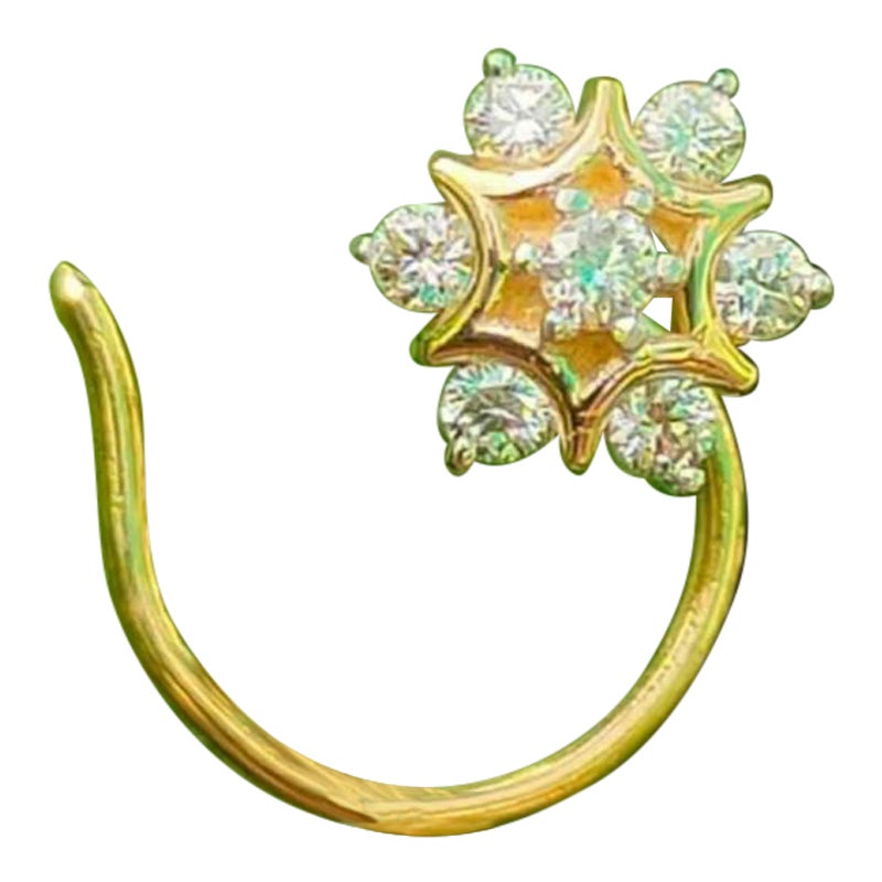 Echte Diamant-Nasen-Pin in 14k massivem Gold