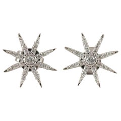 Starburst-Ohrstecker Natürlicher Diamant in 14K Weißgold