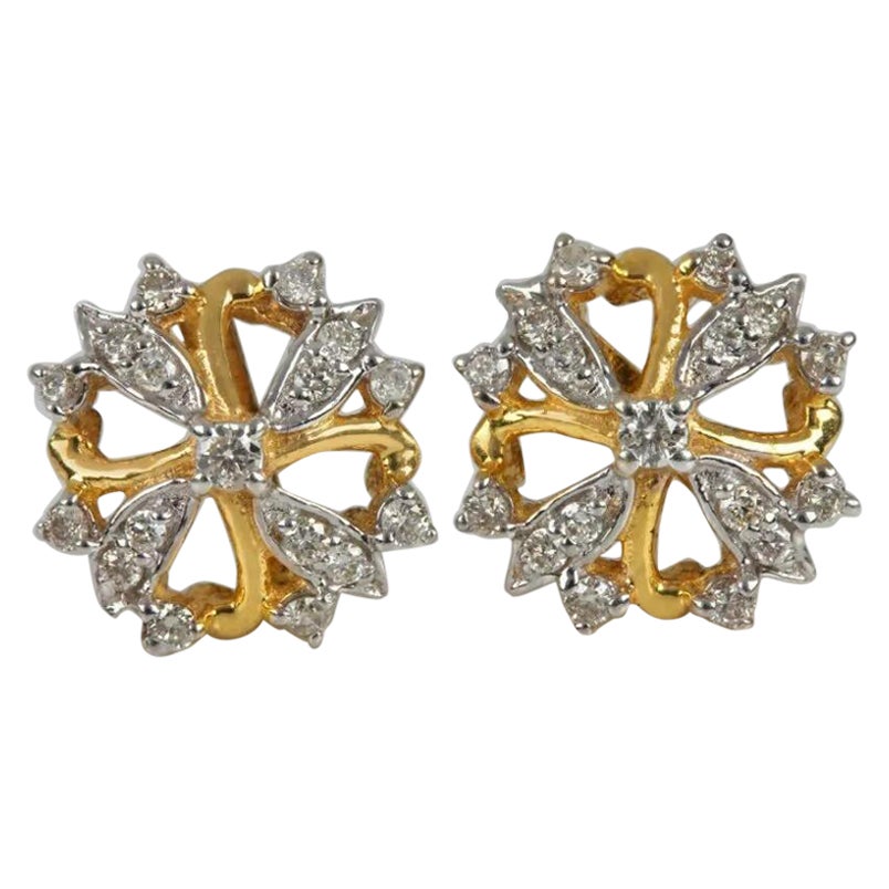 Natural Diamond Stud Earrings in  14K Yellow Gold
