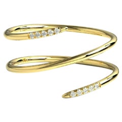 Anillo de diamantes en espiral Anillo de diamantes en espiral de oro amarillo macizo de 14 quilates