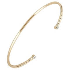 Weihnachtsgeschenk für Mutter Diamant-Manschettenarmreif 14K Gelbgold Schmuck