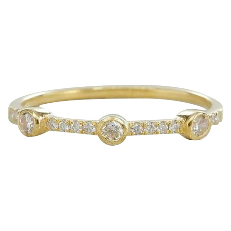 Anillo de oro macizo de 14 quilates con diamantes Alianza de boda Anillo de diseño