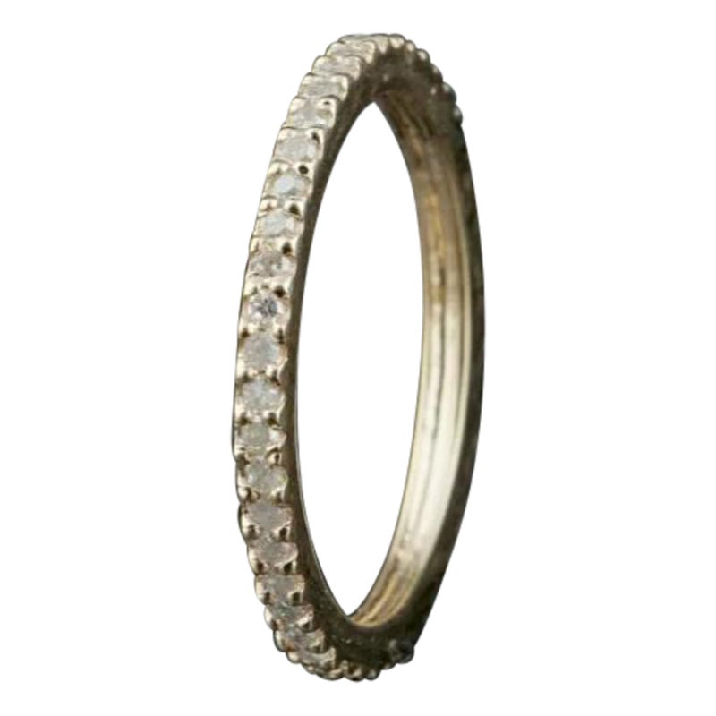 Bague en or jaune 14K avec diamant véritable pour usage quotidien Bague unisexe en vente