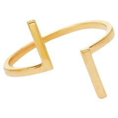 Anillo Barra Oro Amarillo 14K Anillo Barra Polar Anillo de Diseño Único
