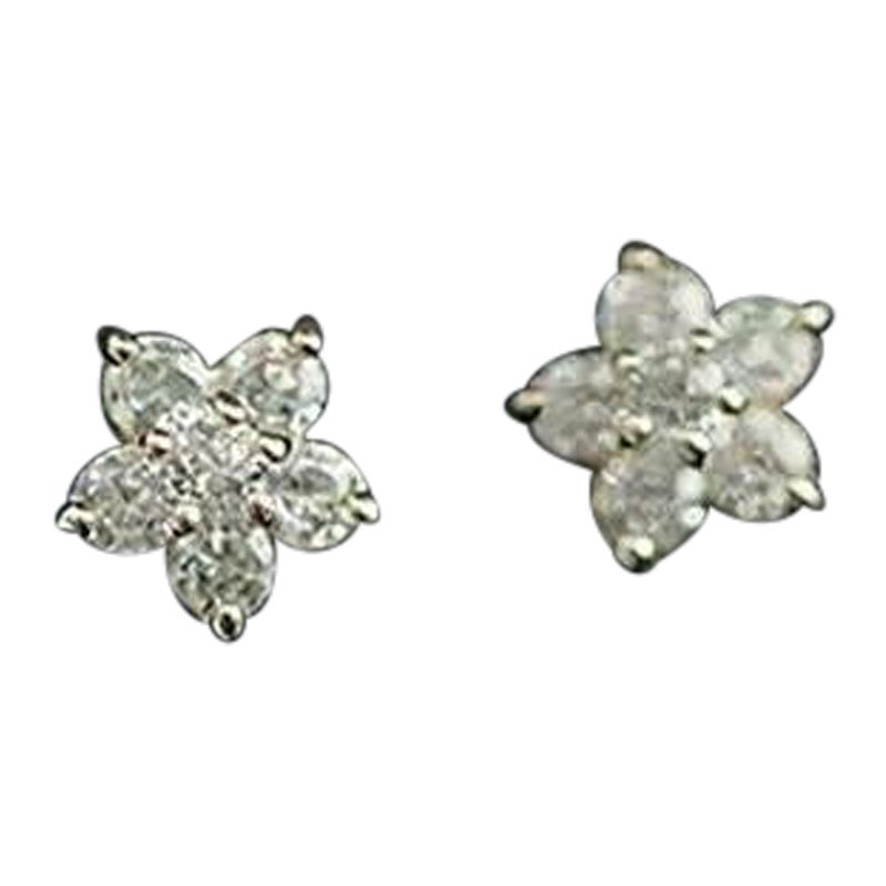 14K Solid Gold Diamond Five Pointed Star Earrings Women Simple Fine Jewelry Gift