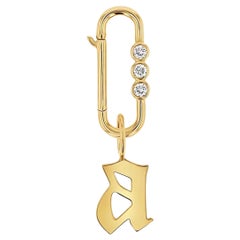 Bezel Set Three Diamond Oval Clasps 14K Solid Gold Paper Clip Jewelry