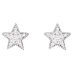 14K Solid Gold Star Stud Earring Minimalist