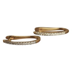 Pendientes de aro de diamante natural hechos de oro macizo de 14 quilates 1 unidad precio no par