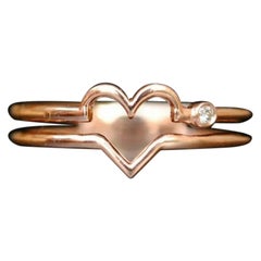 Bague d'amour à double bande en or 14 carats