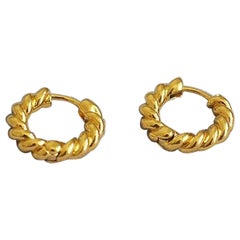 14K Solid Gold Hoop Earring for Women Luxury