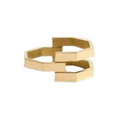 Triple Octagon Gold Ring Minimalist Geometric Design in 14k Solid Gold