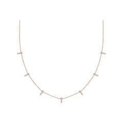 Genuine Diamant-Halskette mit mehreren Bar-Diamanten 14k Massivgold