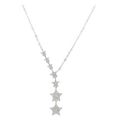 Natural Diamond Star Necklace in 14K Solid Gold