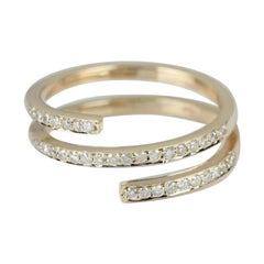 Anello Pave Diamond Wrap Swirl in oro 14k