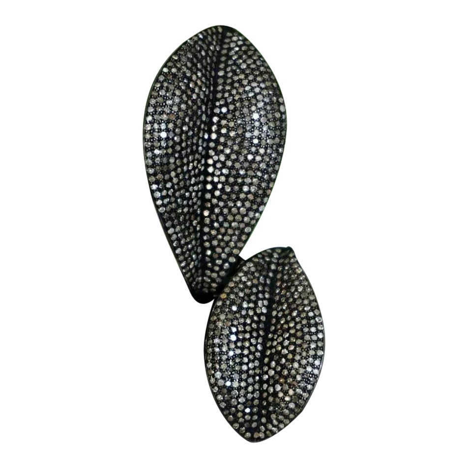 Natural Diamond Full Finger Ring Designer 925 Silver