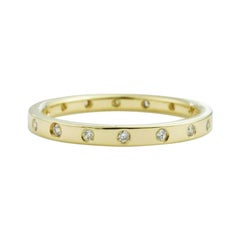 Flush Set Full Eternity Hochzeit Braut 8 Diamantband 14k Massiv