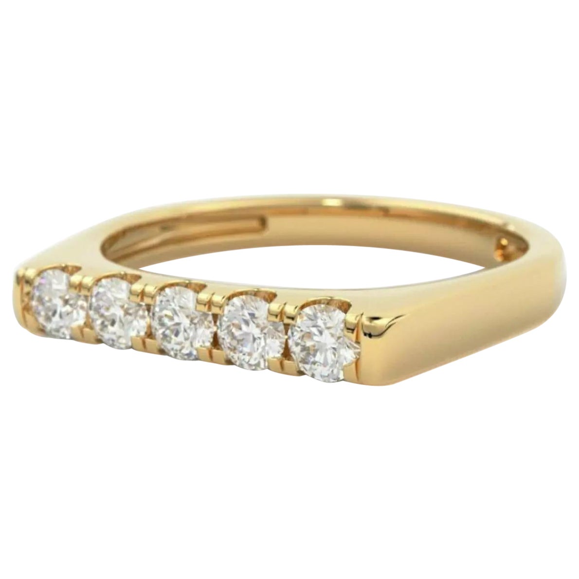 14K Solid Gold Diamond Signet Pinky Ring